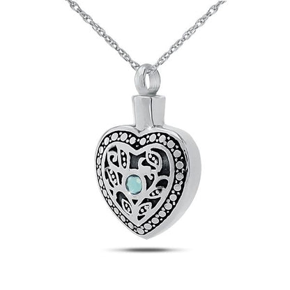 March w/ Aquamarine Sterling Silver Keepsake